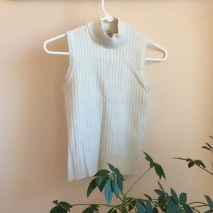 Mock Neck Cropped Sweater Tank